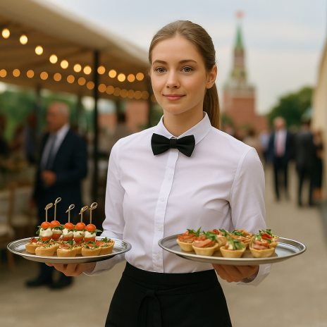 Официант на мероприятие в Москве (фарфоровая или стеклянная посуда)