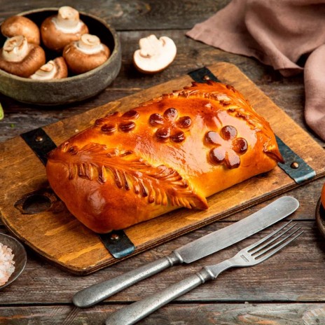 Кулебяка с капустой и грибами