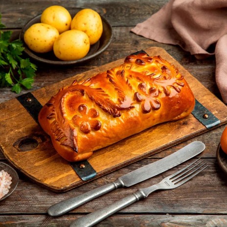 Кулебяка с картофелем и говядиной