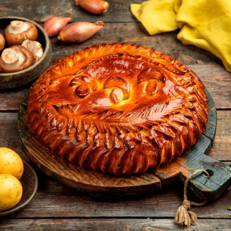 Пирог с картофелем и грибами