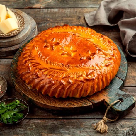 Пирог с курицей и сыром