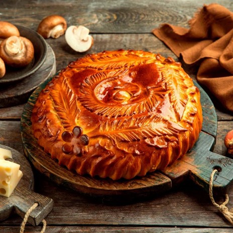 Пирог с курицей и грибами