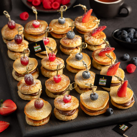 Мини-оладьи с шоколадной пастой